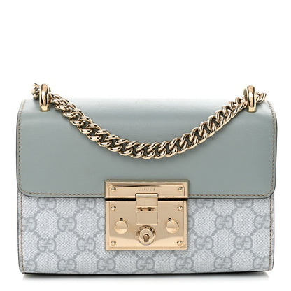 Gucci GG Supreme Monogram Calfskin Small Padlock Shoulder Bag Light Blue 1 of 11