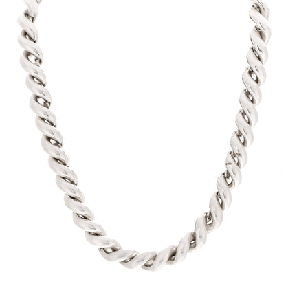Hermes Sterling Silver Vintage Torsade Link Choker Necklace 1 of 6