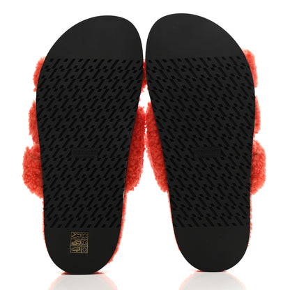 Hermes Woolskin Womens Chypre Sandals 40 Orange 5 of 11