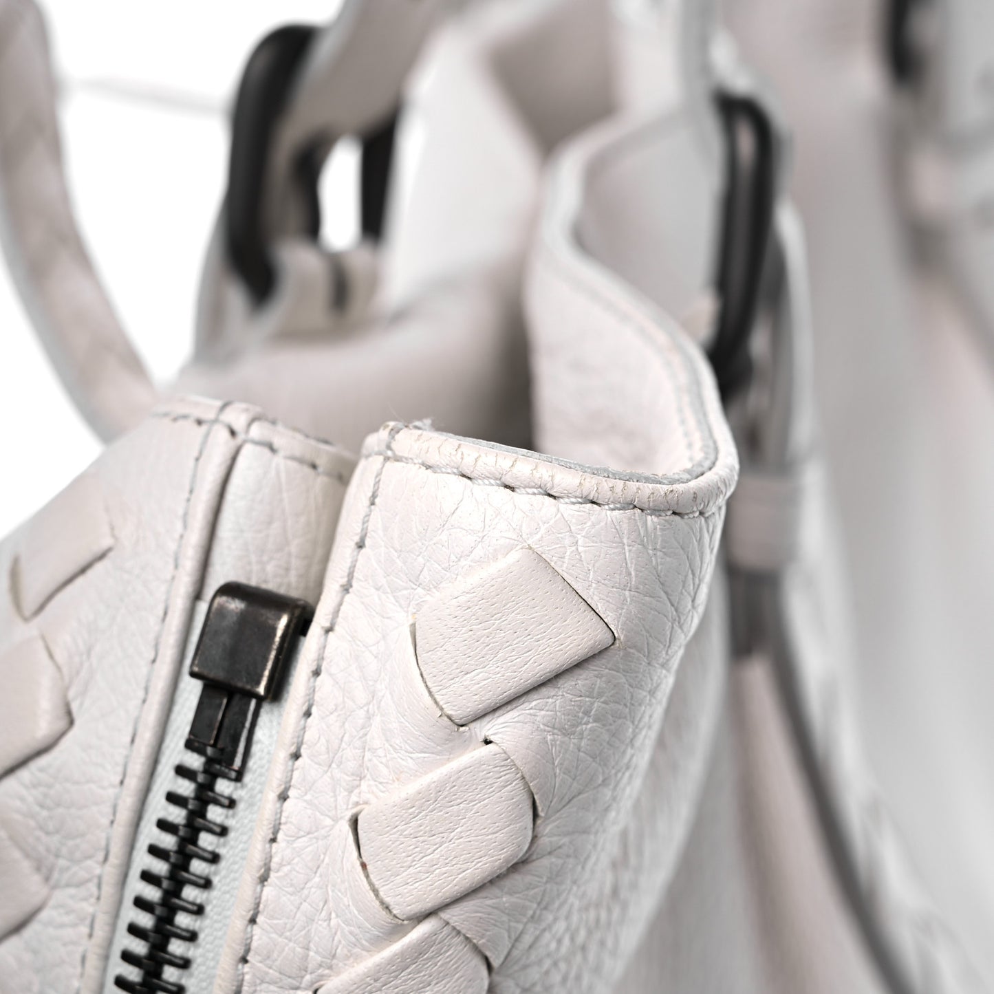 Cervo Mens Side-Zip Woven Tote White