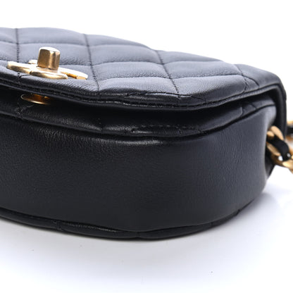 Chanel Calfskin Quilted Mini Coco Mail Clutch with Chain Black 10 of 10