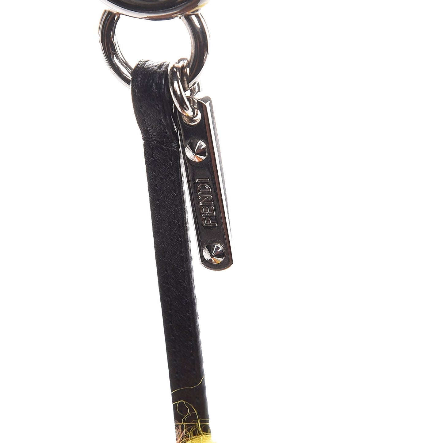 Fox Mink Goat Fur Mini Karlito Bag Charm White Black Flamingo