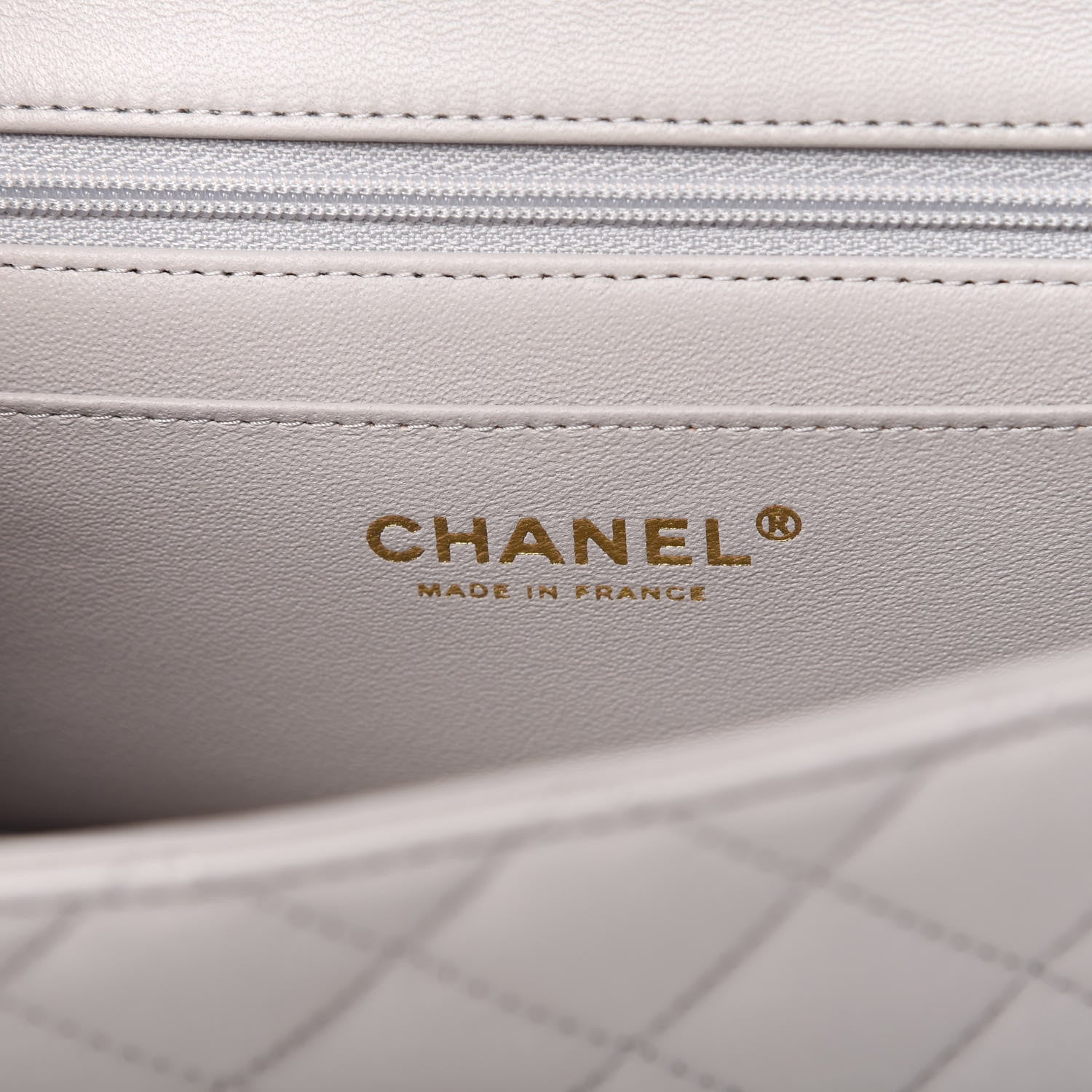 Chanel Lambskin Quilted Mini Top Handle Rectangular Flap Grey 8 of 11