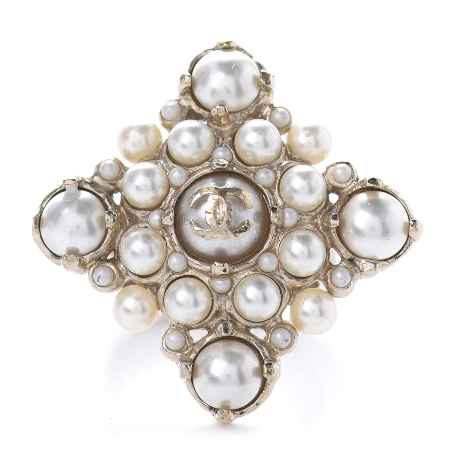 Pearl CC Ring 6.75 Light Gold