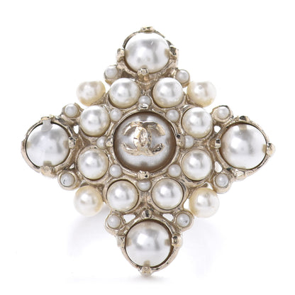 Chanel Pearl CC Ring 6.75 Light Gold 1 of 5
