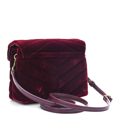 Saint Laurent Velvet Y Quilted Monogram Toy Loulou Crossbody Bag French Burgundy 2 of 9
