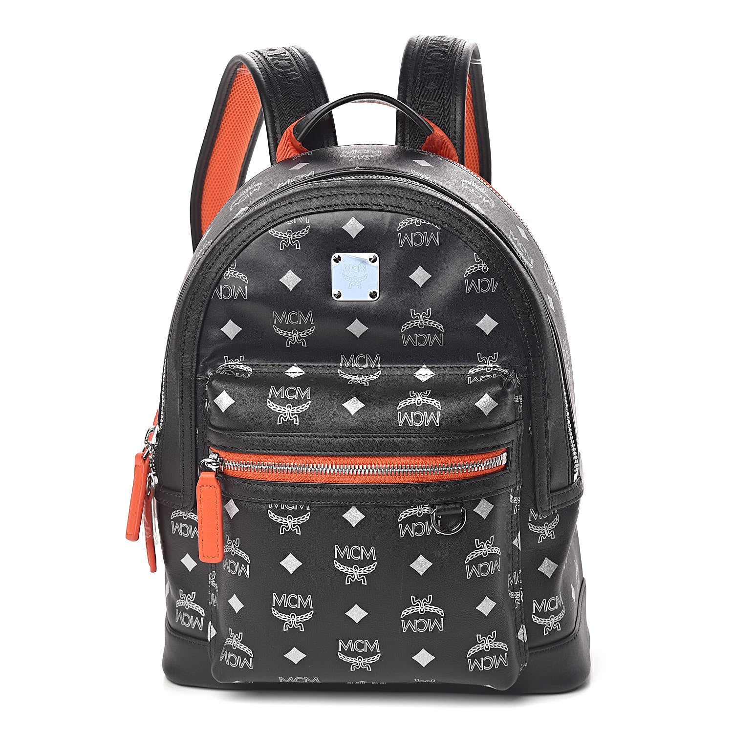 MCM Visetos Reflective Nylon Small Resnick Backpack Black 1 of 9