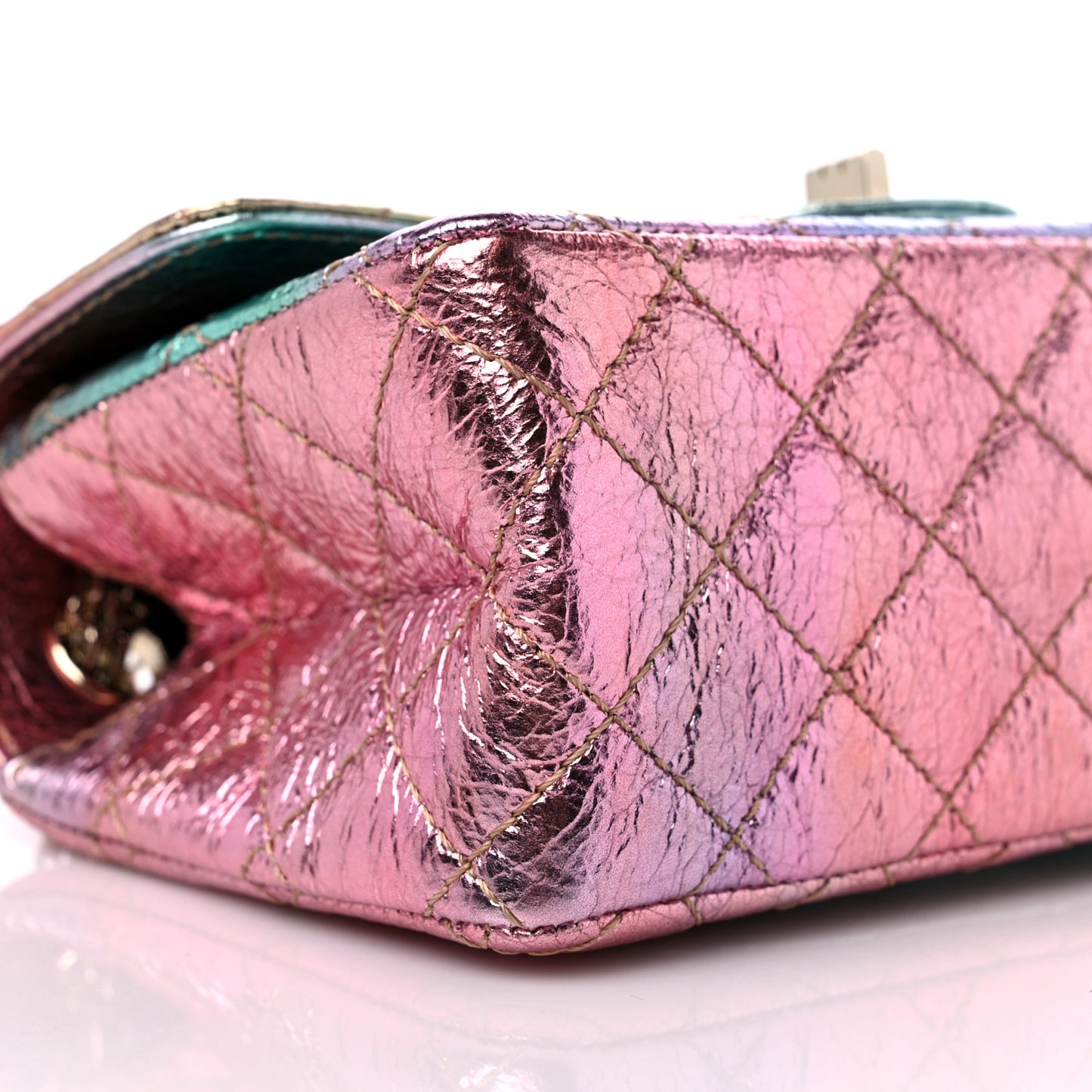 Metallic Goatskin Quilted Mini 2.55 Reissue Flap Multicolor
