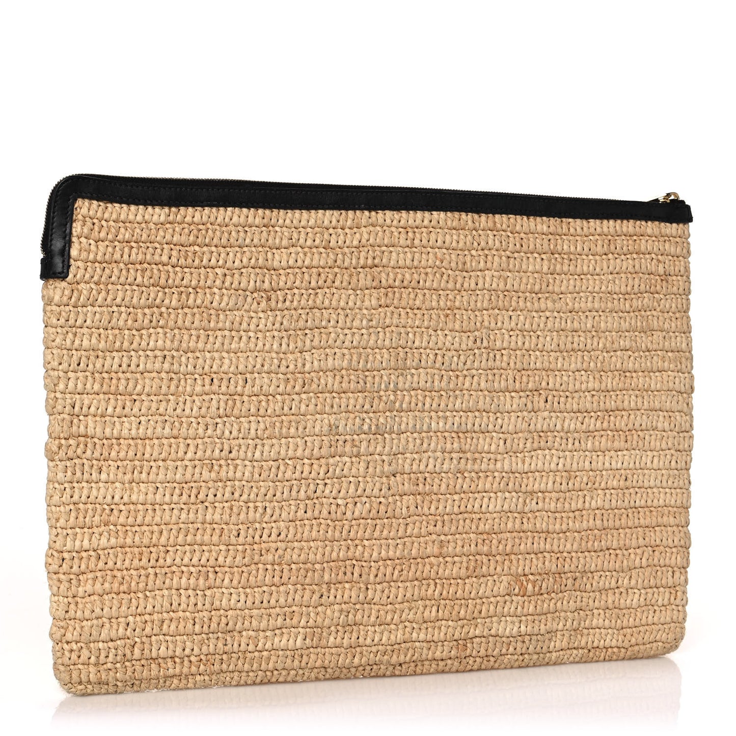 Raffia Sequin Large Pouch Black