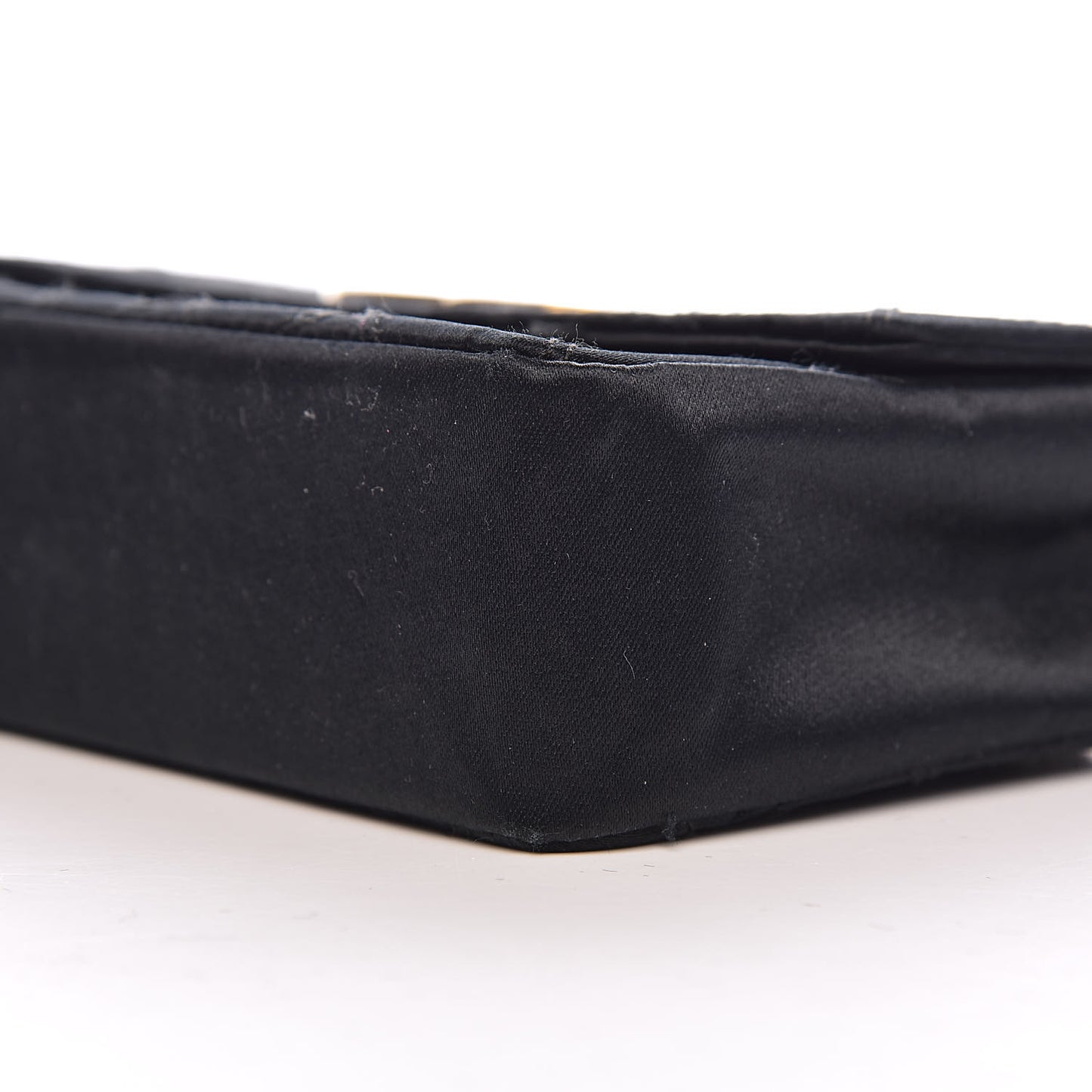 Satin Double Stitched Mini Single Flap Black
