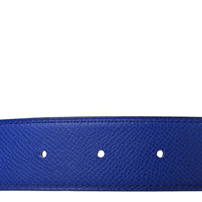 Hermes Swift Epsom 32mm Belt Strap 85 Black Bleu Electrique 6 of 6