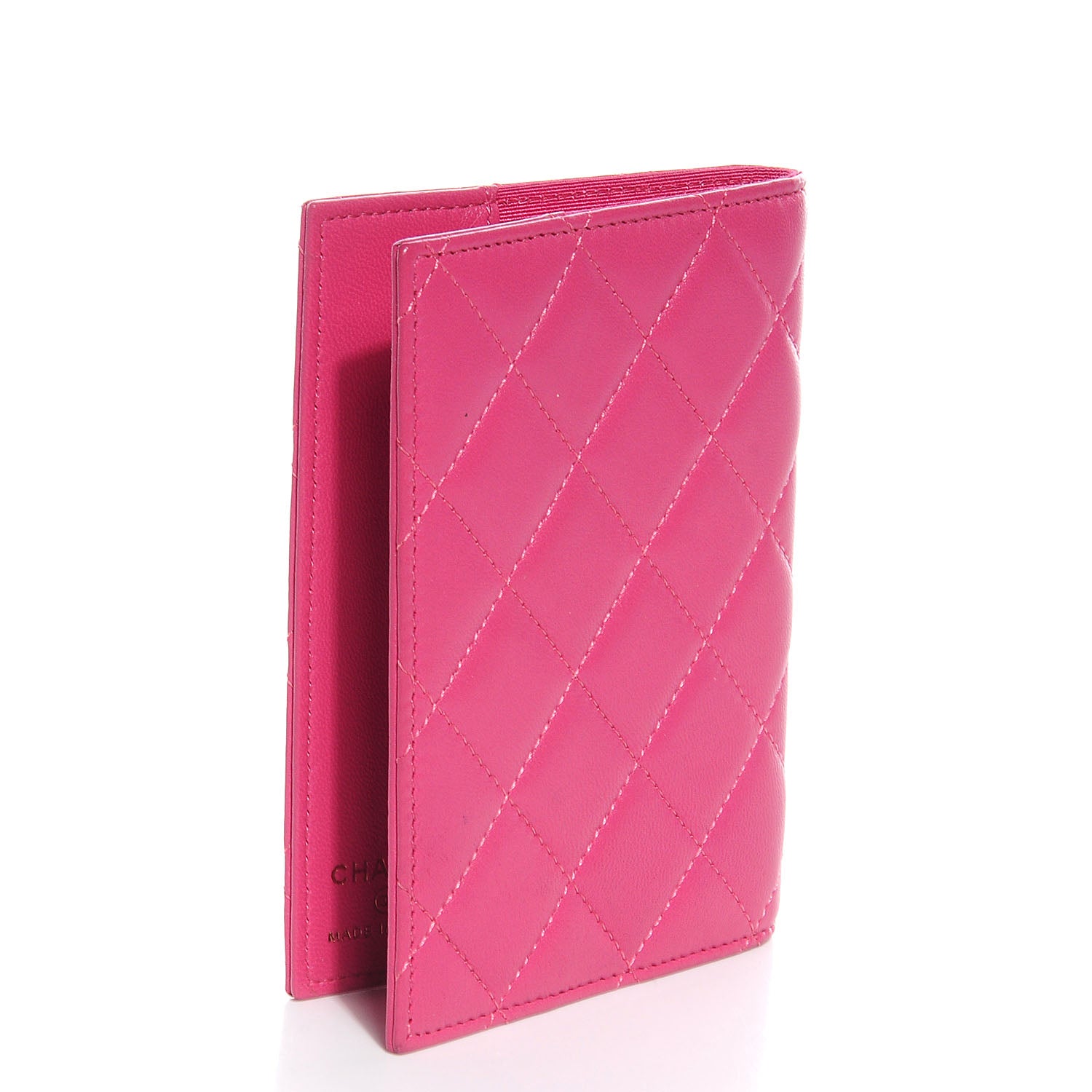 Chanel Lambskin Quilted Passport Holder Fuchsia 3 of 7