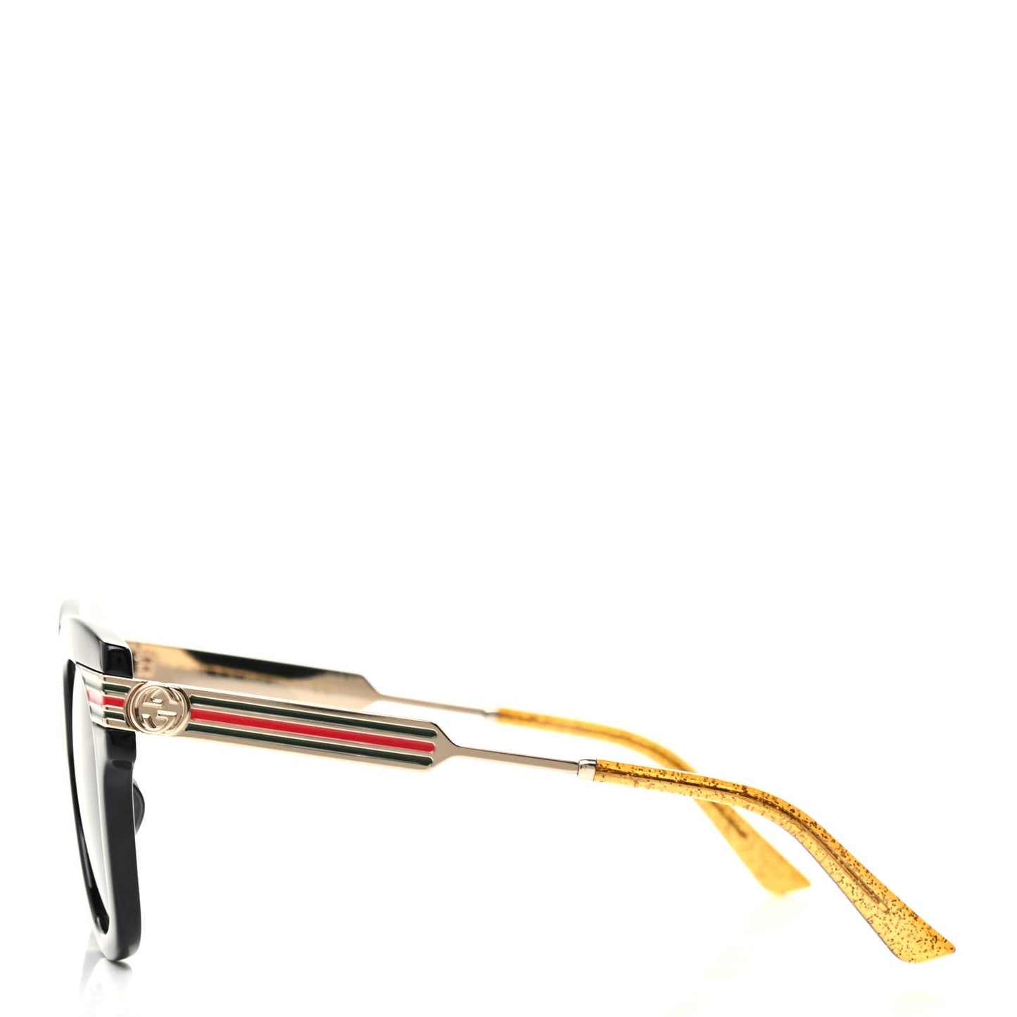 Acetate Square Frame Web Sunglasses GG0281SA Black