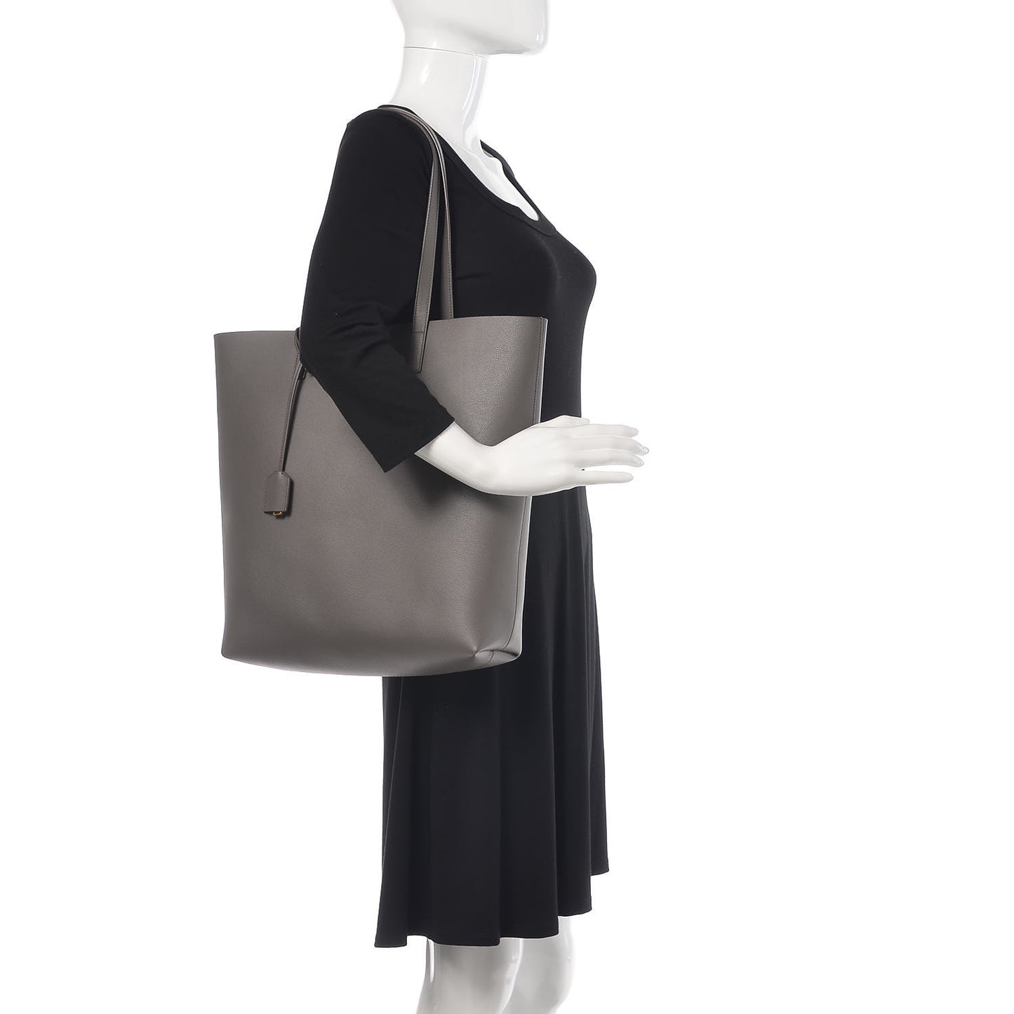 Calfskin Medium Shopping Tote Fog