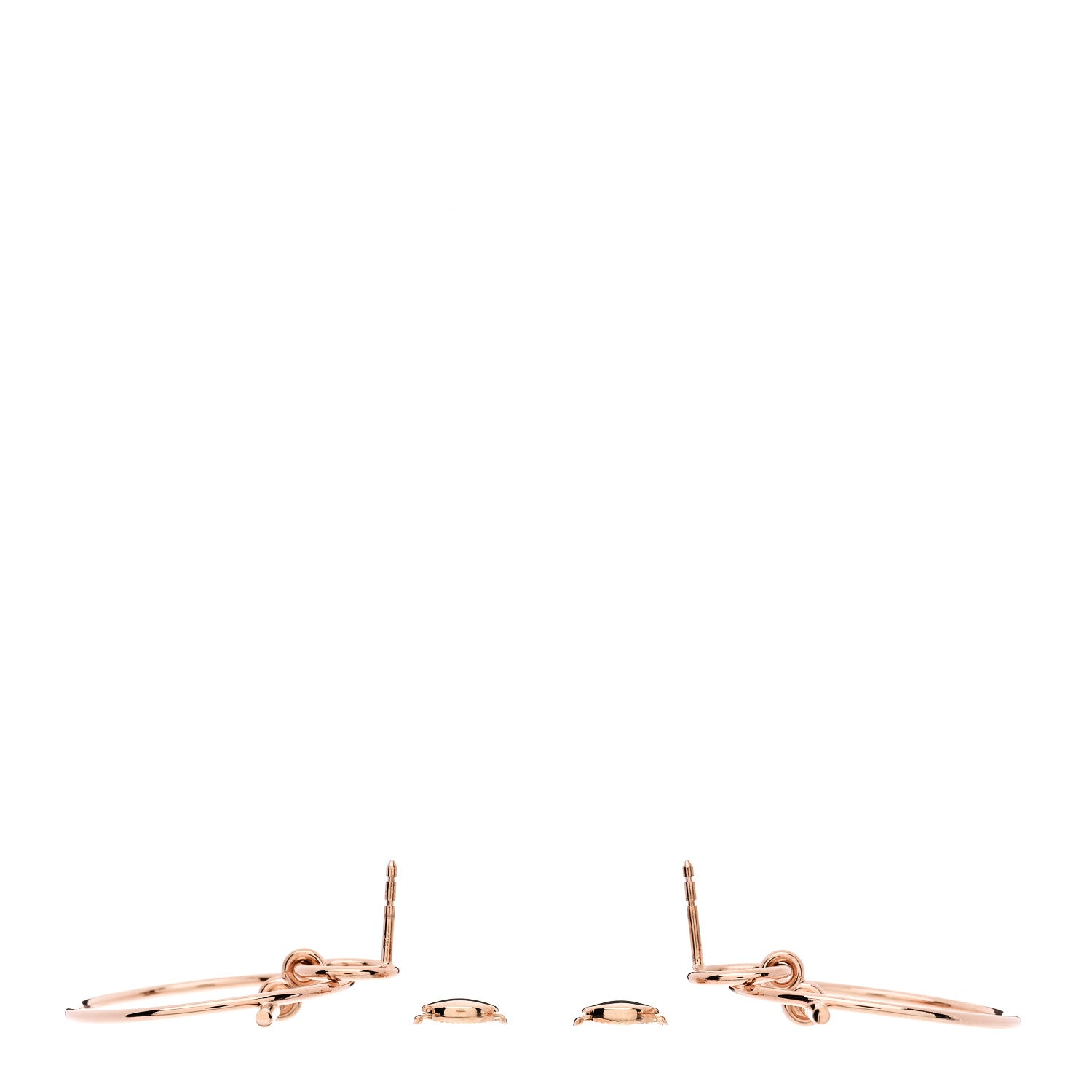 Hermes 18K Rose Gold PM Loop Earrings 3 of 5