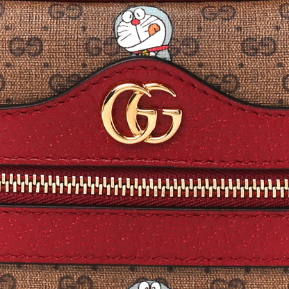 Gucci X DORAEMON Mini Vintage GG Supreme Monogram Camera Bag Beige Cherry Red 8 of 11