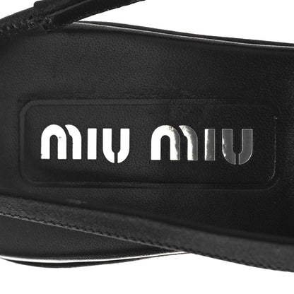 Miu Miu Satin Crystal Pearl Slingback Pumps 40 Black 8 of 9