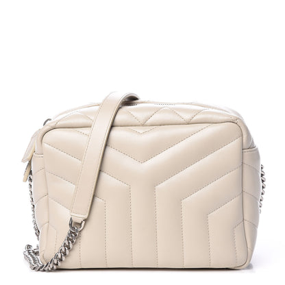 Saint Laurent Calfskin Y Quilted Monogram Small Loulou Bowling Bag Ivory 1 of 9