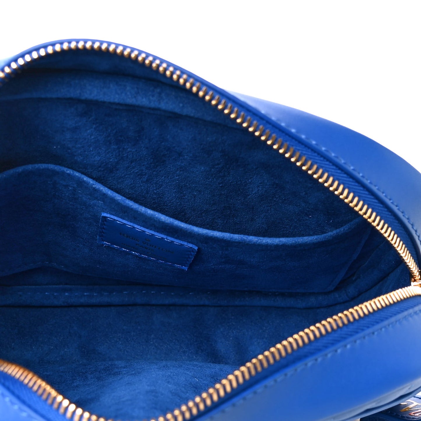 Calfskin New Wave Camera Bag Bleu Neon