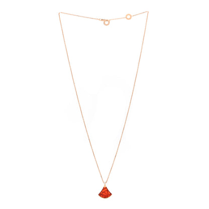 Bulgari 18K Rose Gold Diamond Carnelian Divas' Dream Pendant Necklace 3 of 5