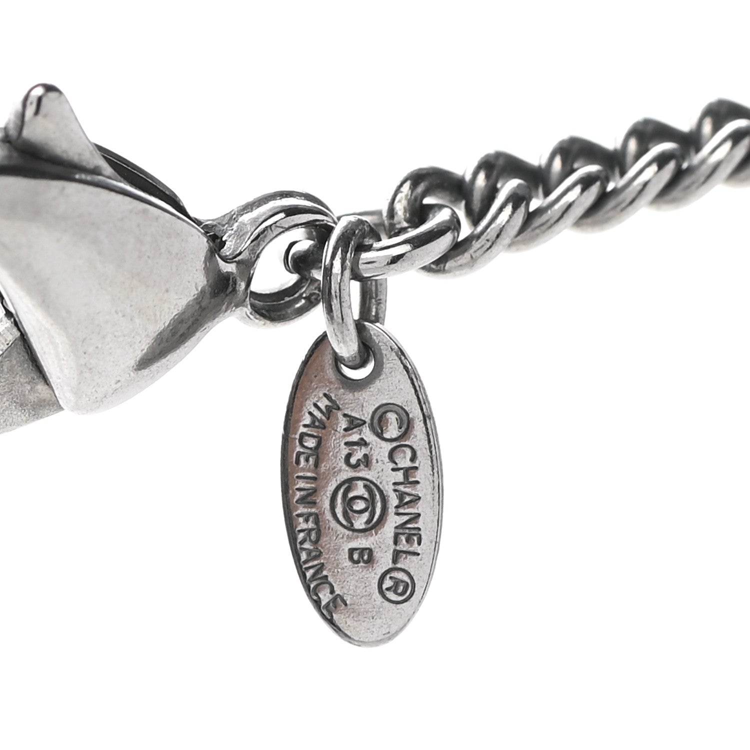 Chanel Pearl CC Pendant Necklace Silver 6 of 6