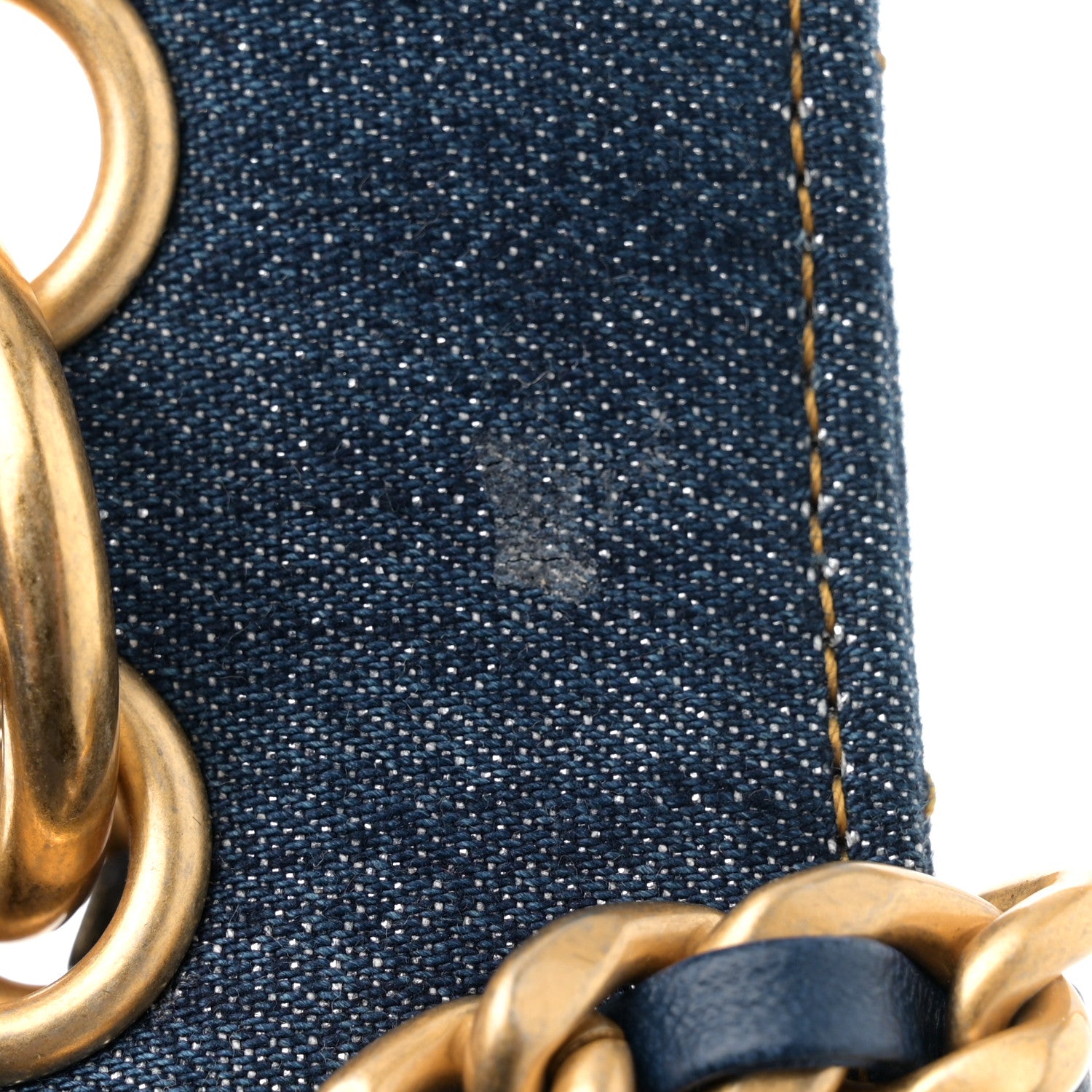 Chanel Denim Quilted Large Double You Flap Blue Golden 12 of 12