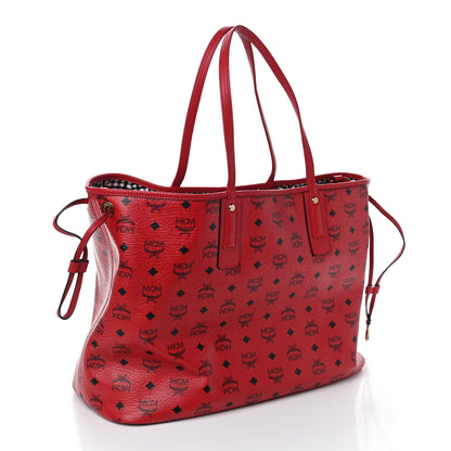 MCM Visetos Large Liz Reversible Shopper Tote Ruby Red 4 of 15