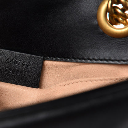 Gucci Calfskin Matelasse Mini GG Marmont Shoulder Bag Black 9 of 12