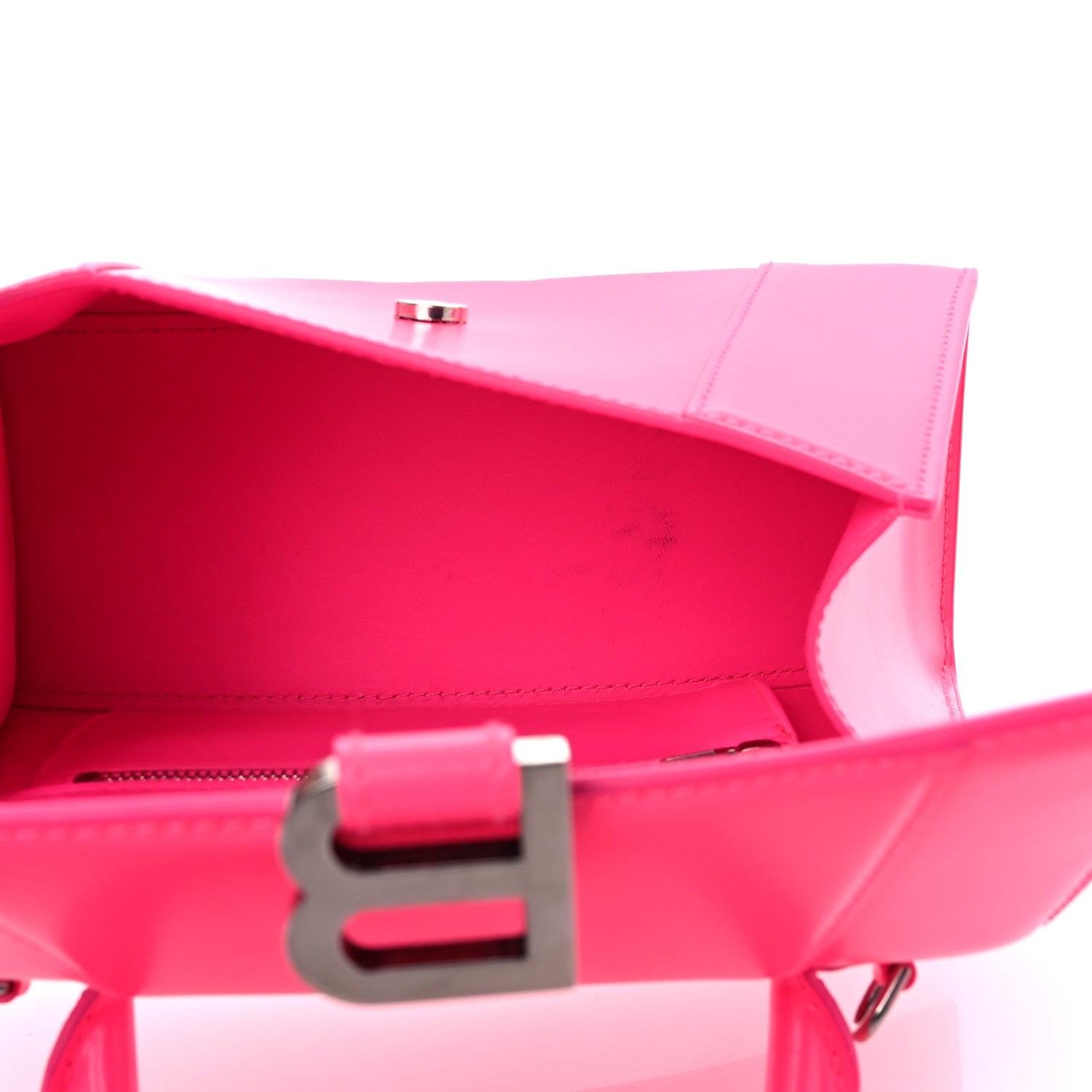 Balenciaga Shiny Box Calfskin Small Hourglass Top Handle Bag Hot Pink 5 of 17