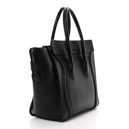 Celine Drummed Calfskin Micro Luggage Black 3 of 20