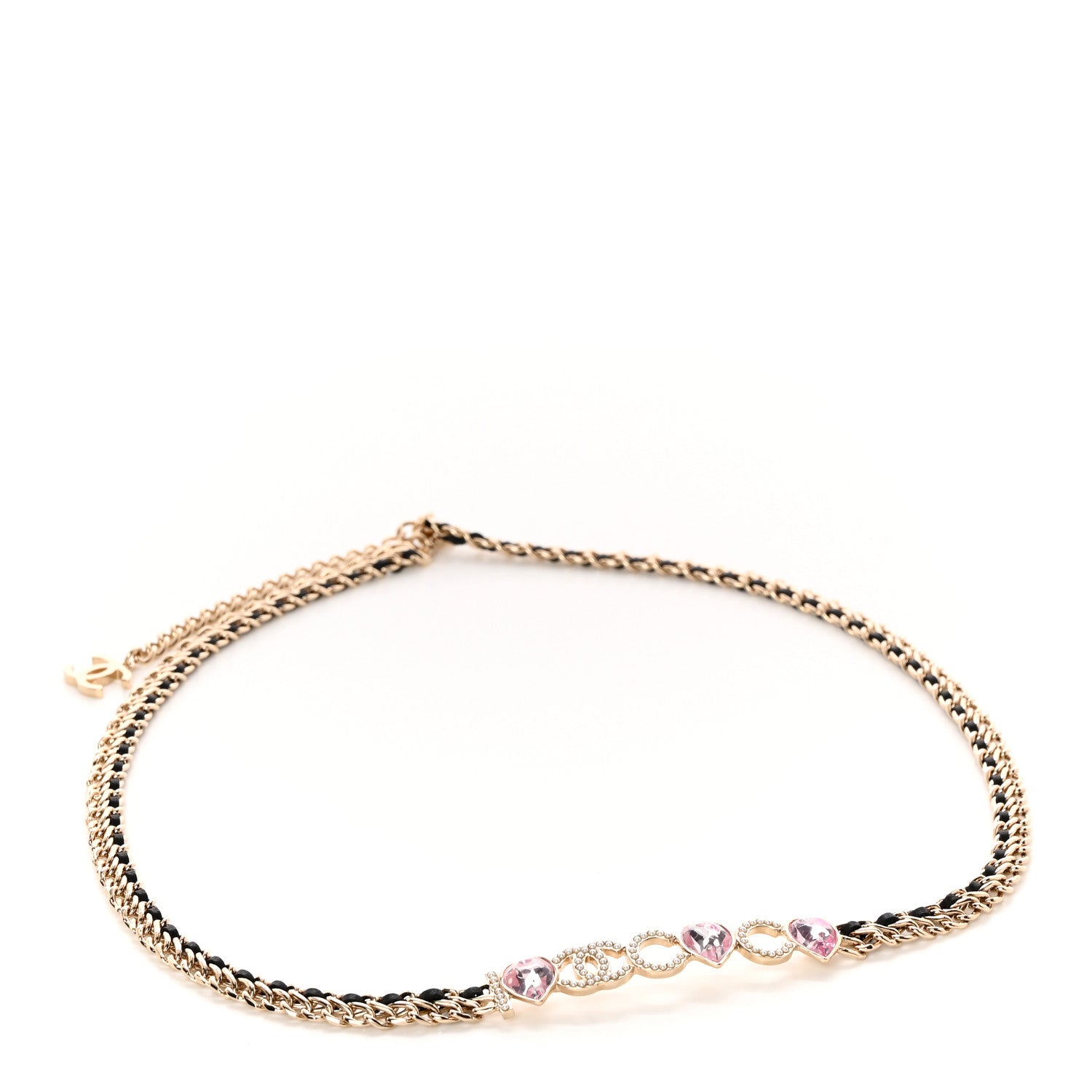 Chanel Resin Pearl CC Coco Chain Belt Gold Pink 1 of 4