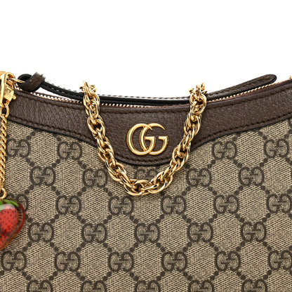 Gucci GG Supreme Monogram Textured Dollar Calfskin Web Small Ophidia GG Handbag Beige Ebony New Acero 7 of 10