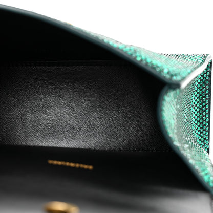 Balenciaga Strass Suede Hourglass Top Handle Bag XS Emerald 5 of 10
