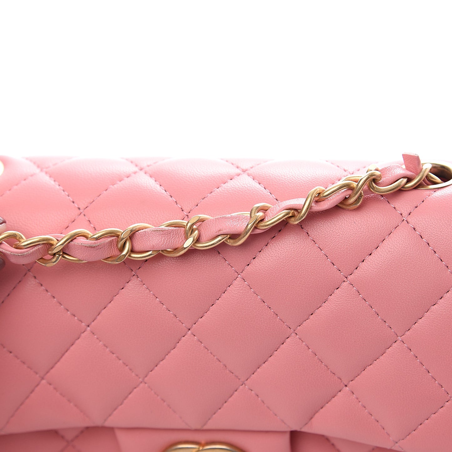 Lambskin Quilted Mini Rectangular Flap Pink
