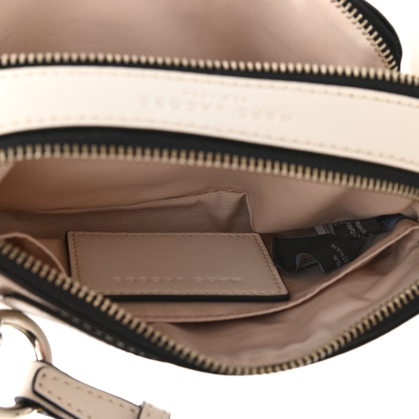 Saffiano Small Snapshot Camera Bag White Yellow