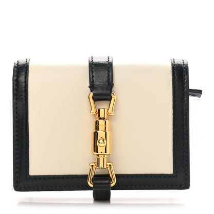 Gucci Calfskin Bi-Color Jackie 1961 Card Case Mystic White Black 1 of 6