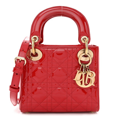 Christian Dior Patent Cannage Mini Lady Dior Red 1 of 10