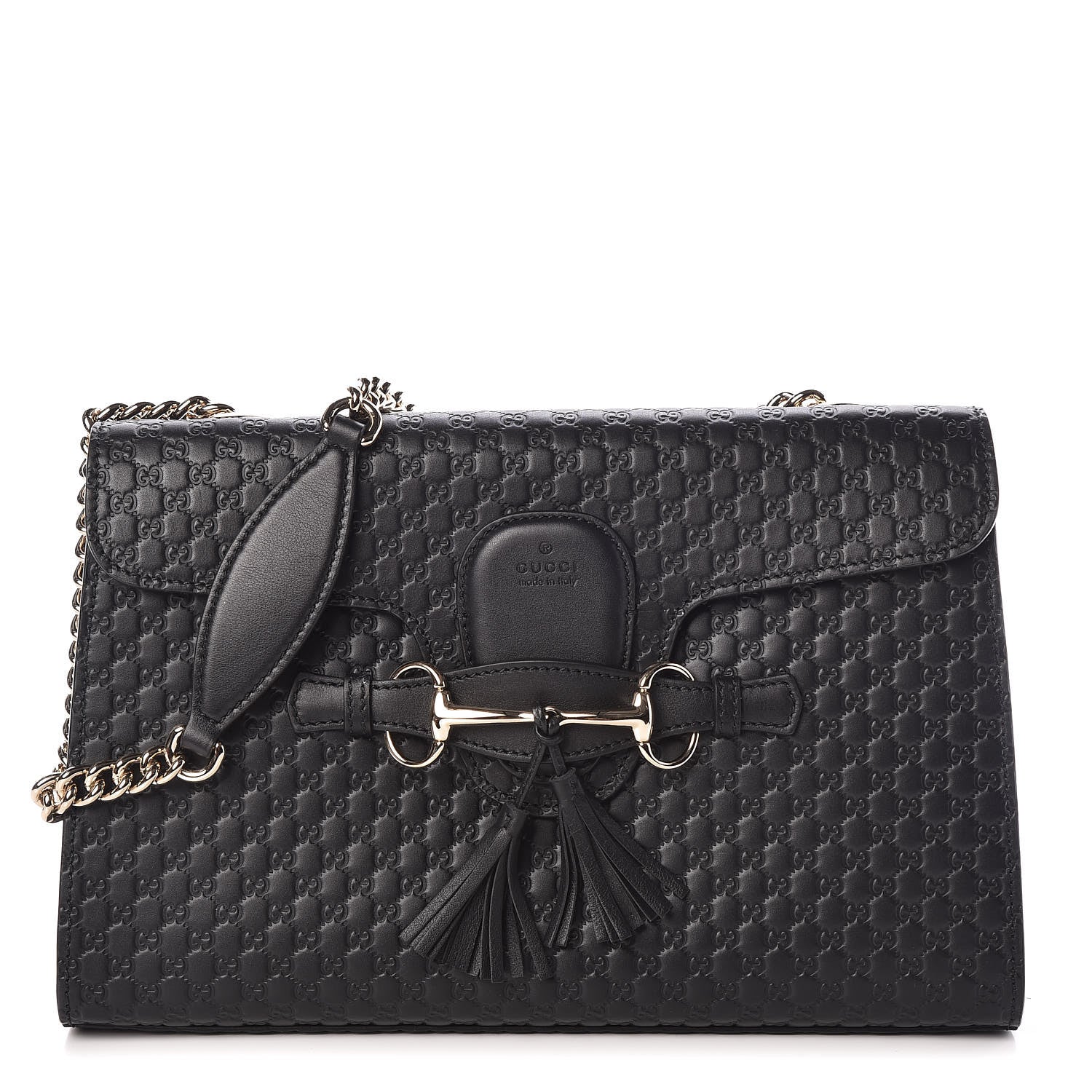 Gucci Microguccissima Medium Emily Chain Shoulder Bag Black 1 of 9