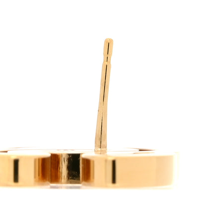 Chanel Enamel Cutout CC Earrings Gold White 5 of 5