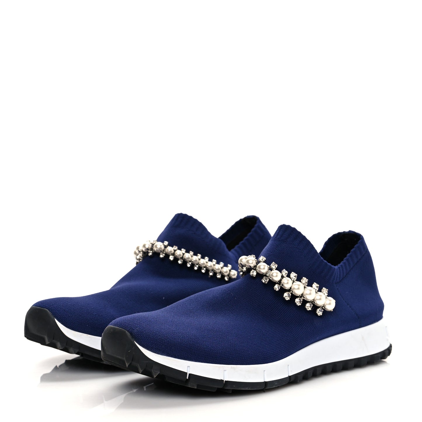 Knit Crystal Pearl Verona Sneaker 36 Navy
