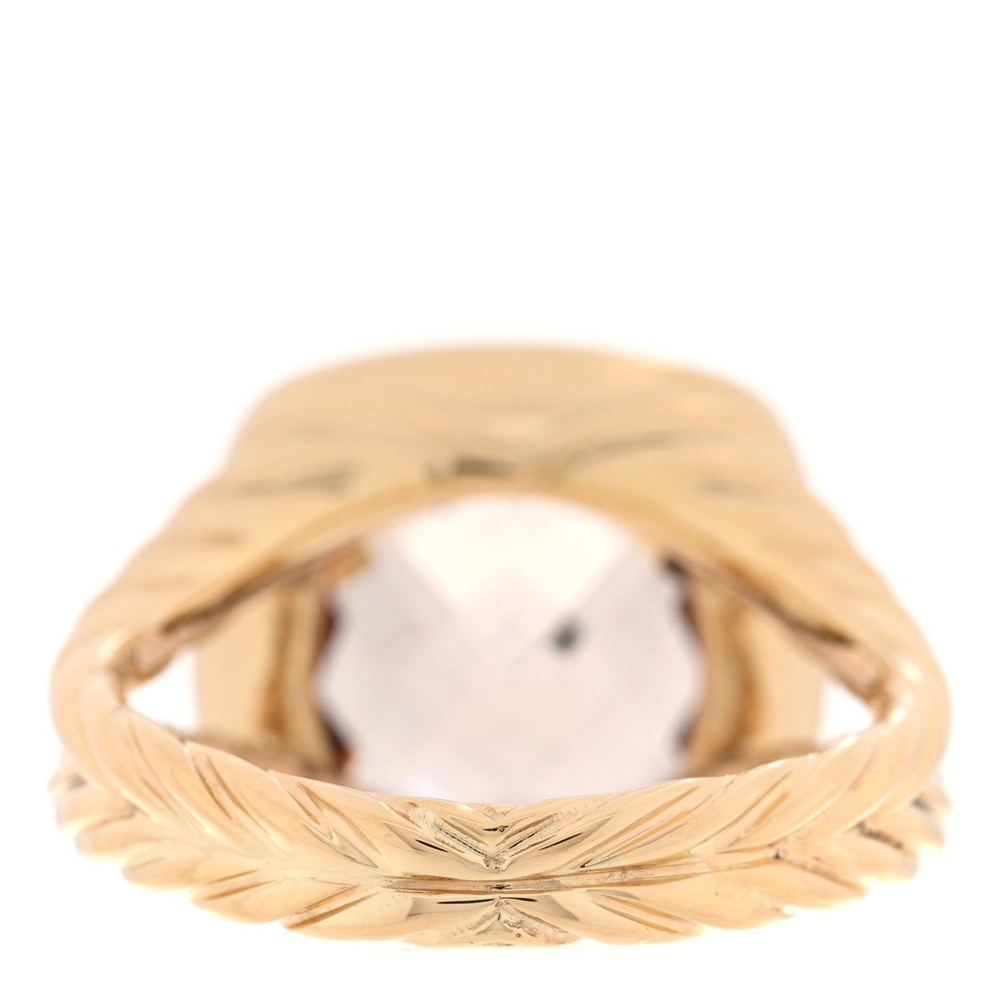 18K Yellow Gold Diamond Morganite 11mm Albion Ring 54 7