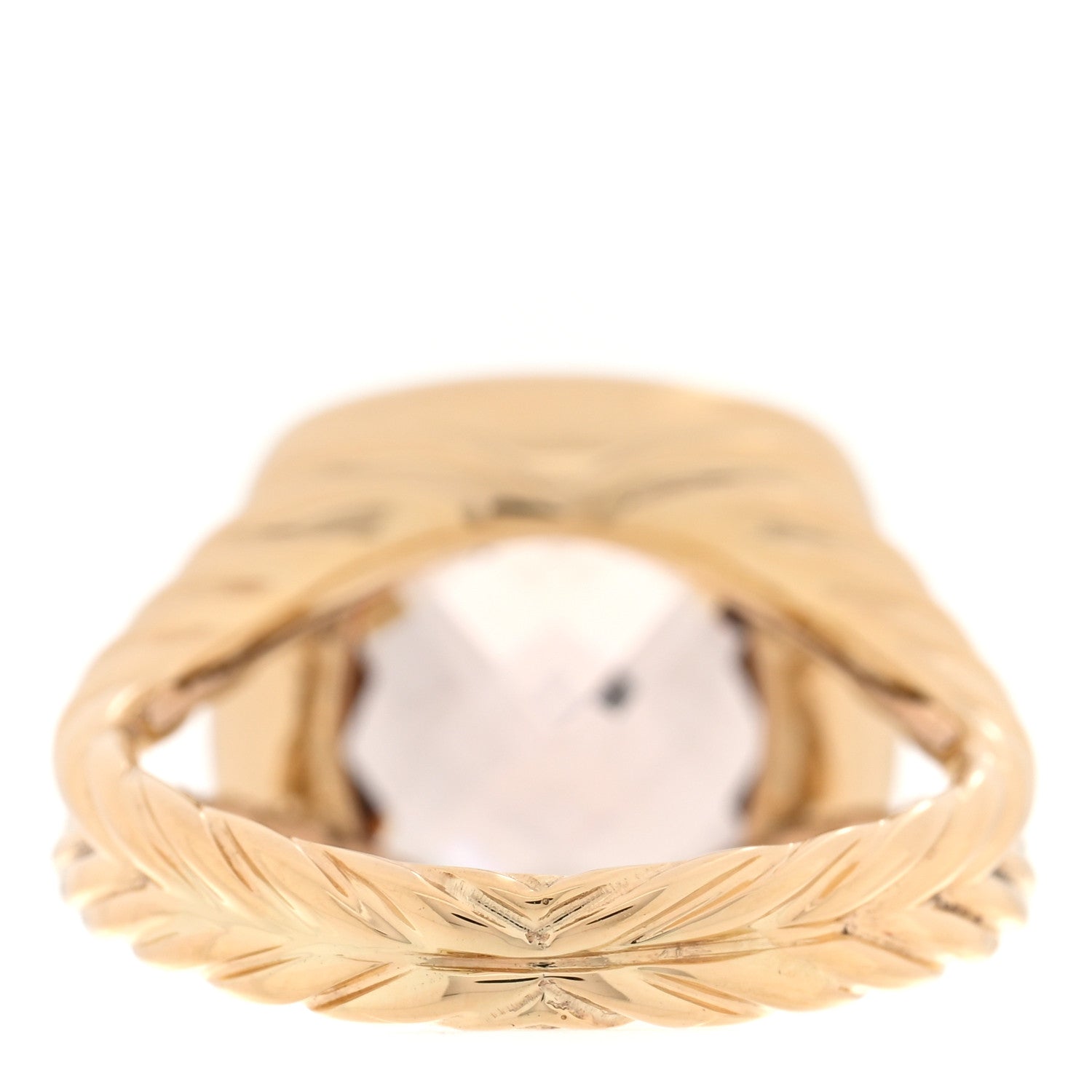 David Yurman 18K Yellow Gold Diamond Morganite 11mm Albion Ring 54 7 3 of 5