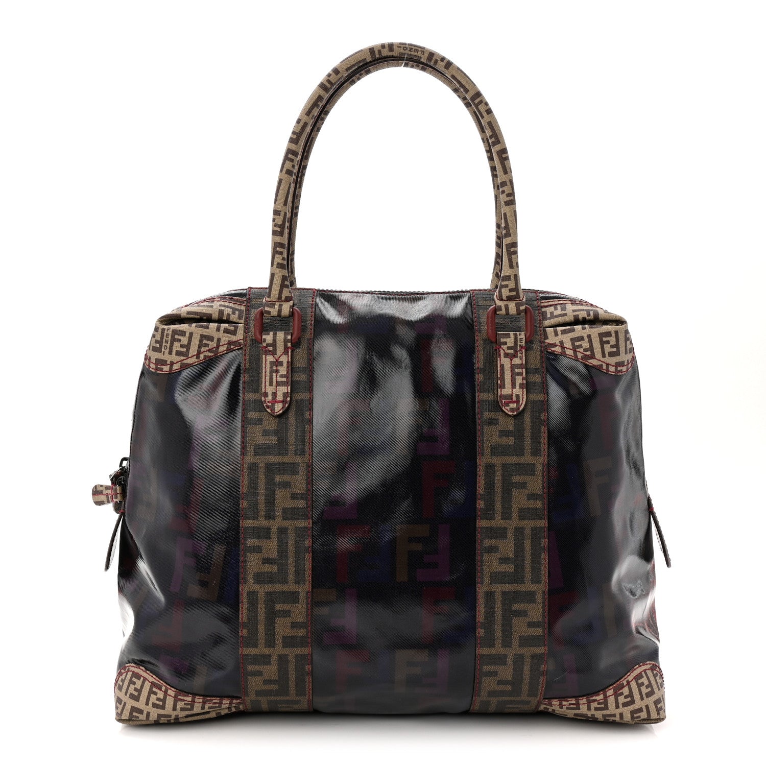 Fendi Zucca Zucchino Spalmati Large Mixed Media B Mix Tote Multicolor Tobacco 1 of 10