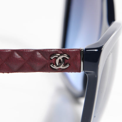Chanel Quilted Bi-Color Sunglasses 5288-Q Blue Burgundy 4 of 7
