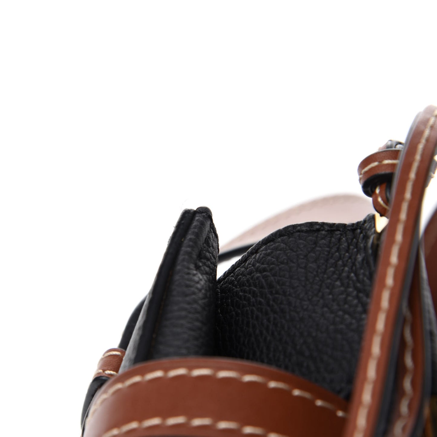 Calfskin Small Gate Tote Pecan Black