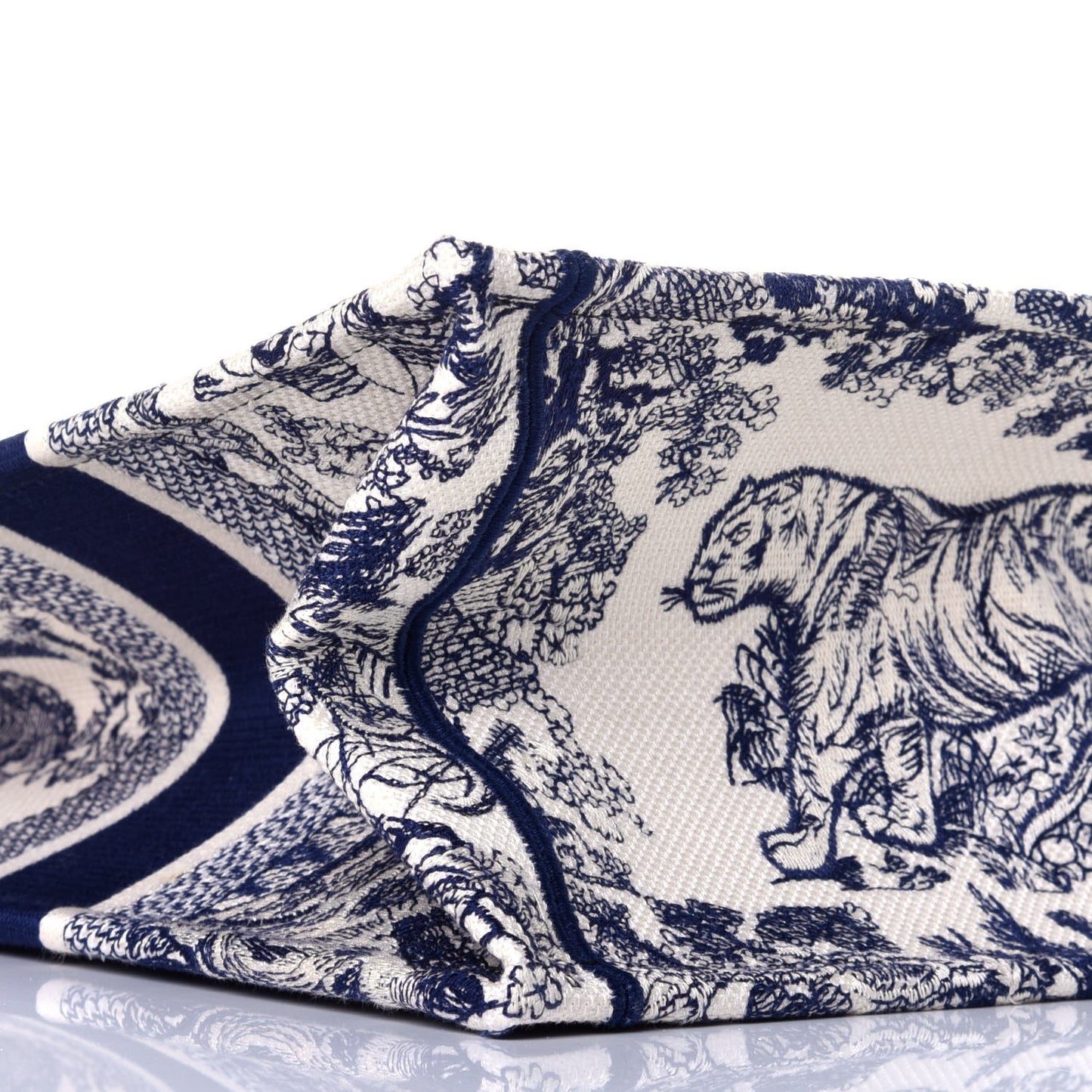 Canvas Embroidered Medium Dioriviera Toile De Jouy Book Tote Blue