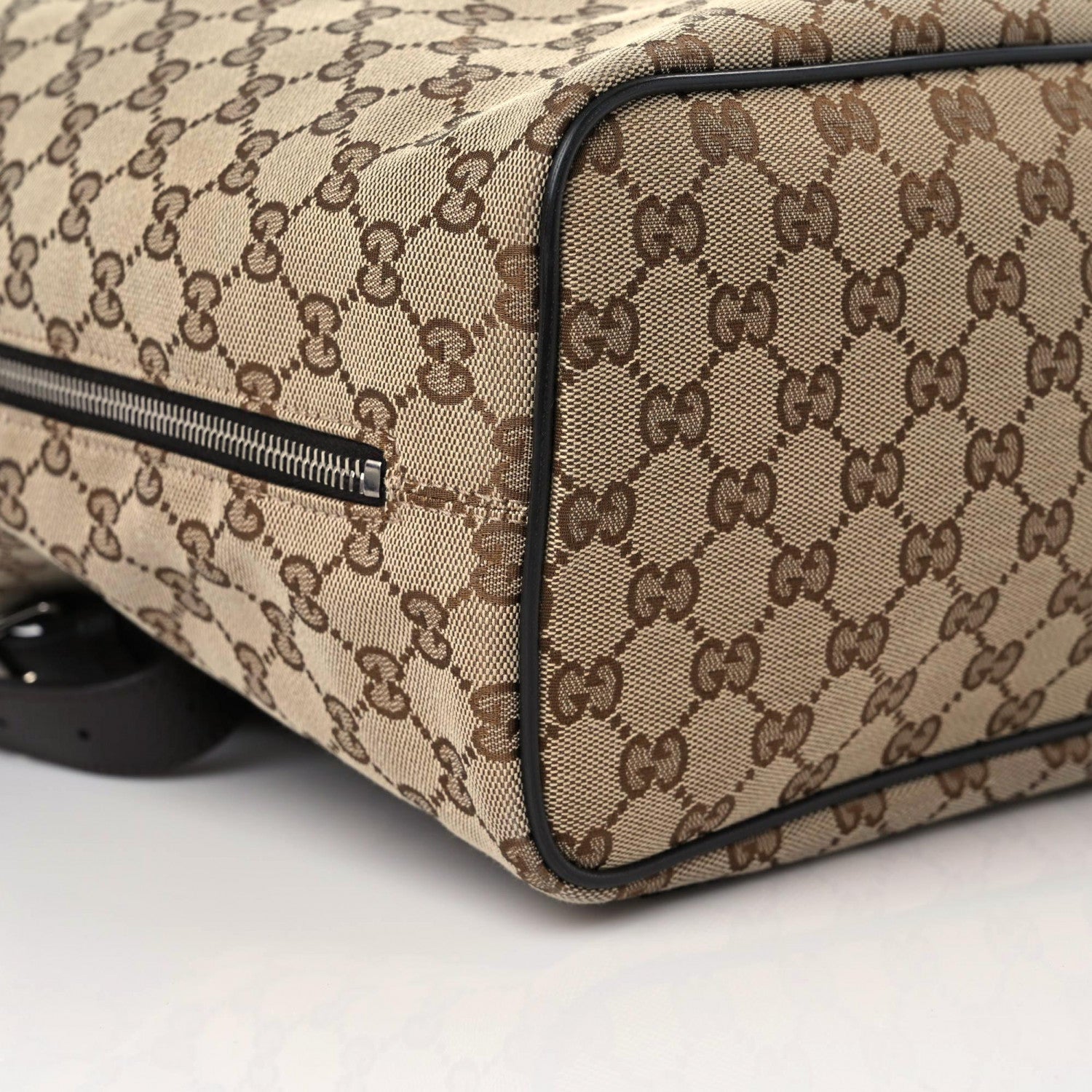 Gucci Monogram Dollar Calfskin O Drawstring Backpack Beige Ebony Testa di Moro Dark Chocolate 10 of 13