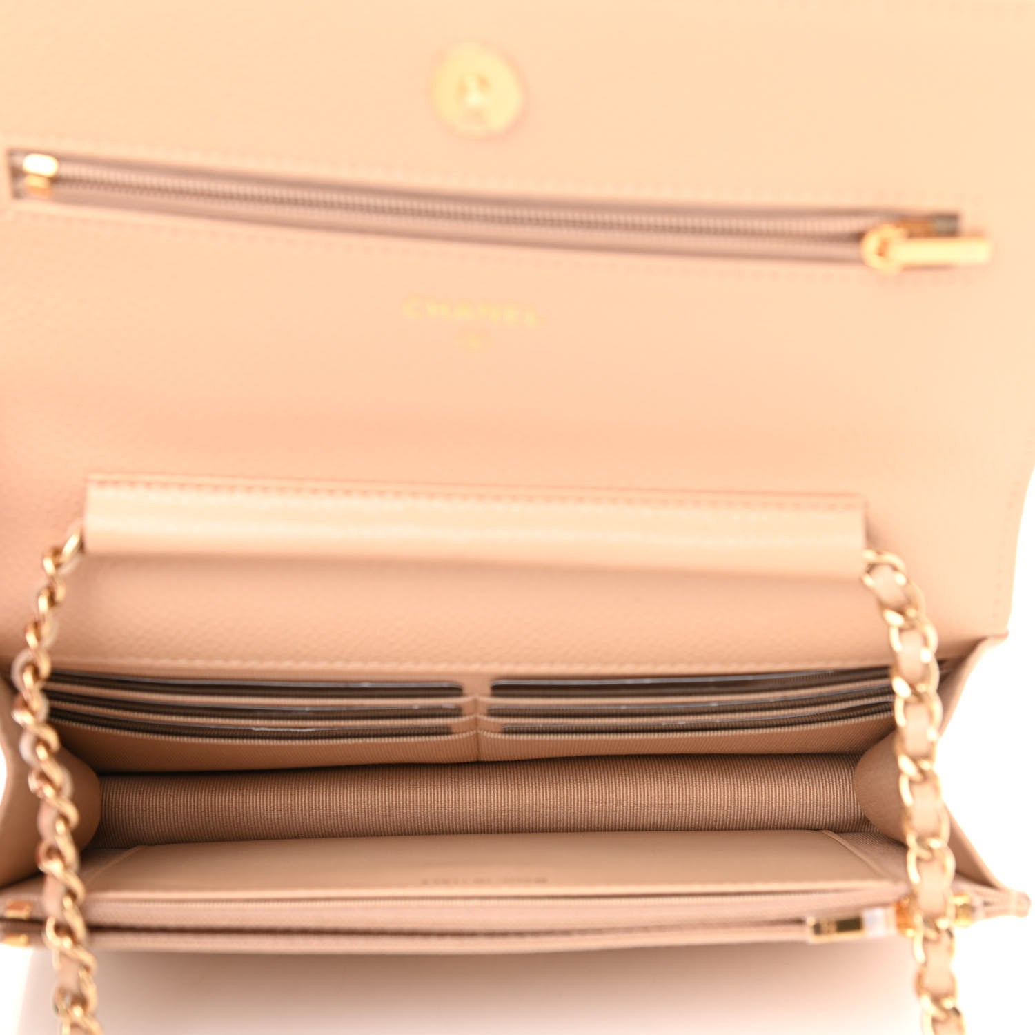 Chanel Caviar Quilted Wallet On Chain WOC Beige 5 of 11