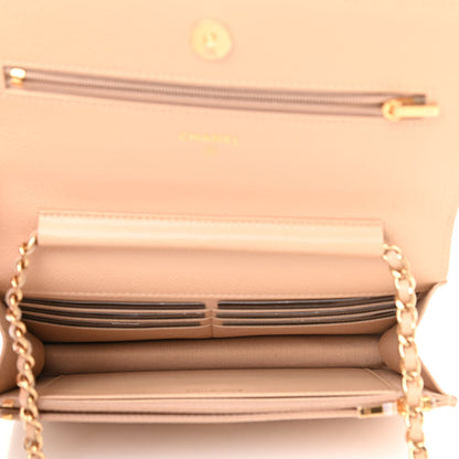 Chanel Caviar Quilted Wallet On Chain WOC Beige 5 of 11
