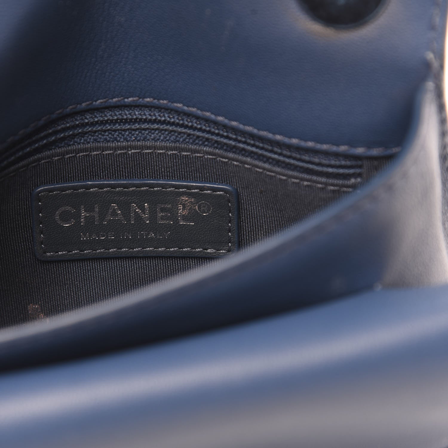 Chanel Lambskin Quilted Mini Natural CC Flap Blue 6 of 13